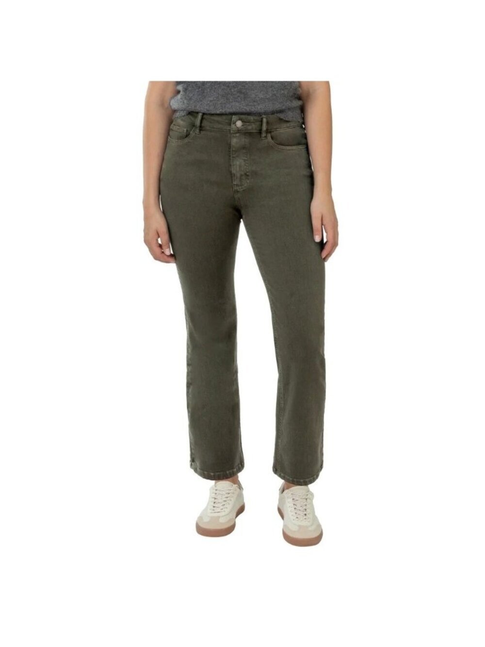 NWT Well Worn Women's 16/36 High Rise Straight Green Jeans Stretched F1195